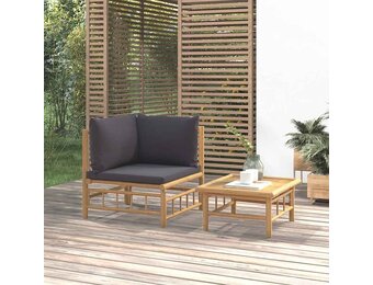 VidaXL Bamboe Loungeset: 2-delig met Kussens - 34% Korting!