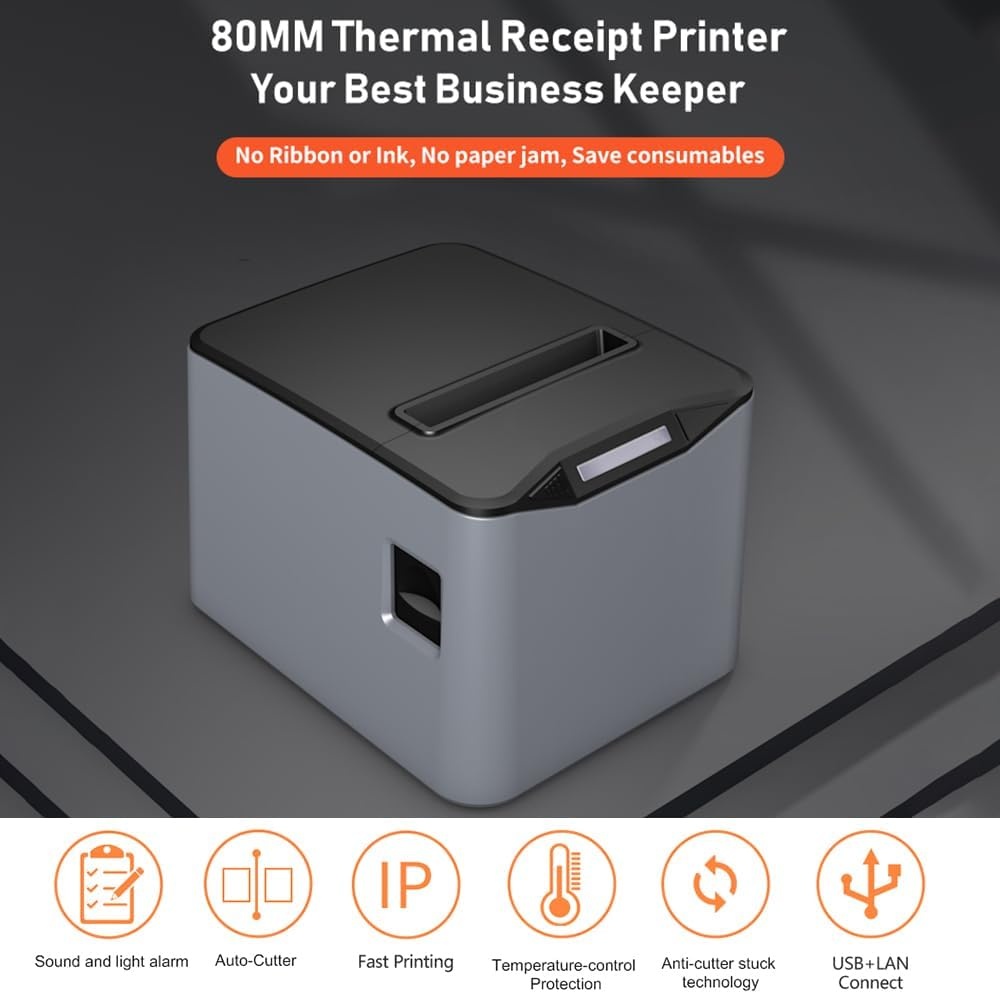 Thermische Bonnenprinter 80mm, 220mm/s, Automatische Snijder, 48% Korting!