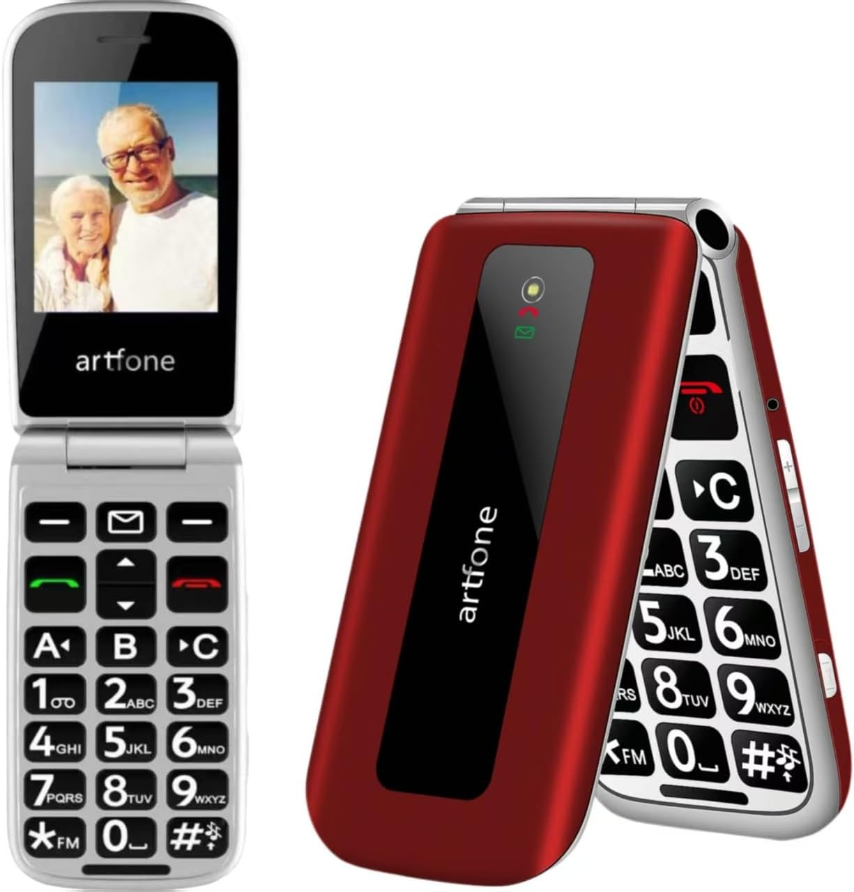 Senioren Klaptelefoon Rood: Groot Display & SOS