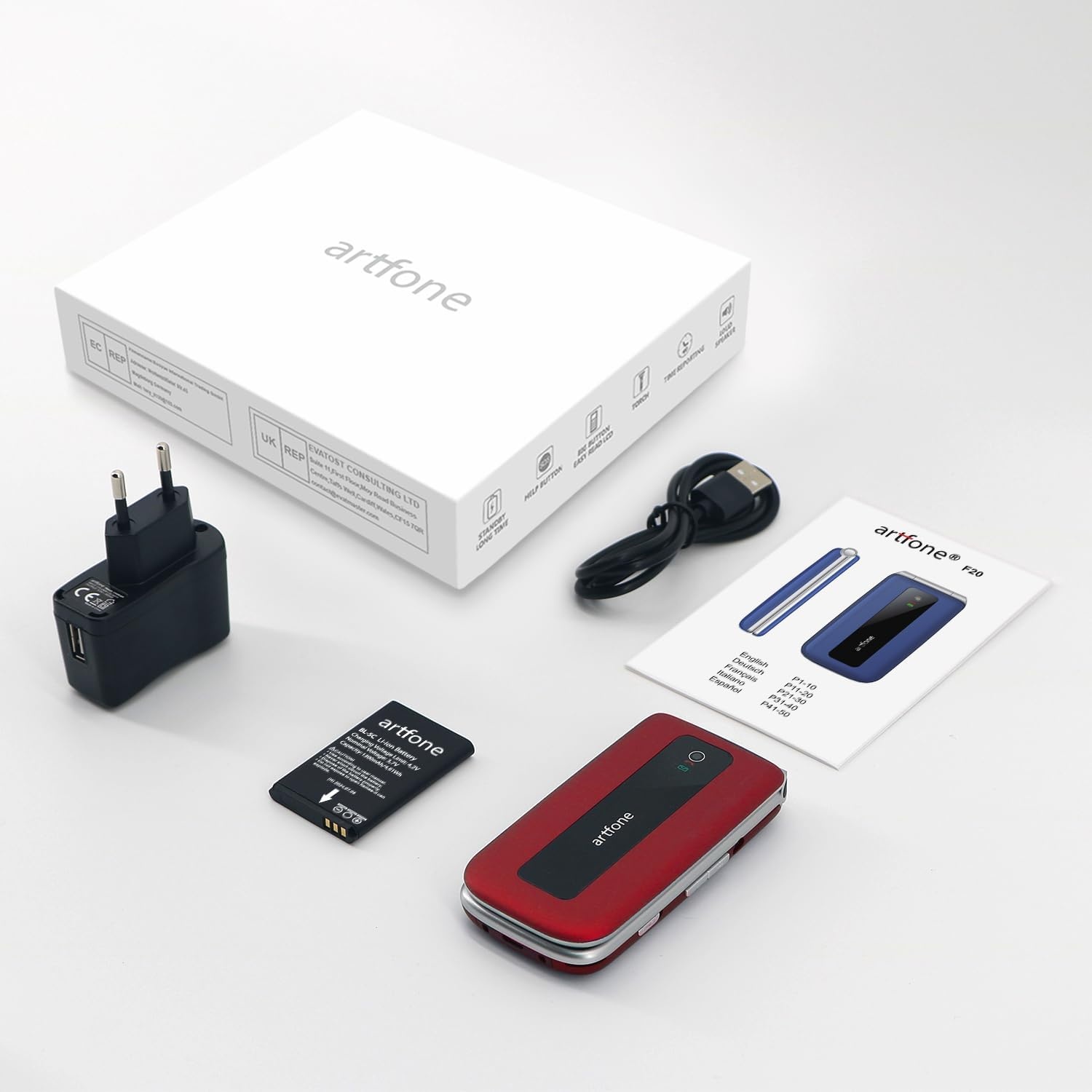 Senioren Klaptelefoon Rood: Groot Display & SOS