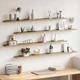 VidaXL Wandschappen 4 st. 115x9x3 cm Sonoma Eiken - 34% Korting!