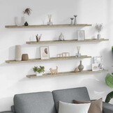 VidaXL Wandschappen 4 st. 115x9x3 cm Sonoma Eiken - 34% Korting!