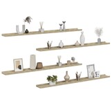VidaXL Wandschappen 4 st. 115x9x3 cm Sonoma Eiken - 34% Korting!