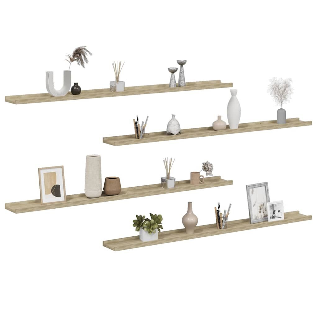 VidaXL Wandschappen 4 st. 115x9x3 cm Sonoma Eiken - 34% Korting!