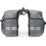 Dubbele Fietstas 40L Grijs met Regenhoes | Molle | Reflectie | Telefoonvak