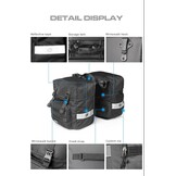 Dubbele Fietstas 40L Grijs met Regenhoes | Molle | Reflectie | Telefoonvak