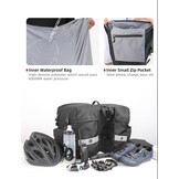 Dubbele Fietstas 40L Grijs met Regenhoes | Molle | Reflectie | Telefoonvak