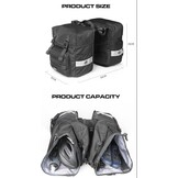 Dubbele Fietstas 40L Grijs met Regenhoes | Molle | Reflectie | Telefoonvak