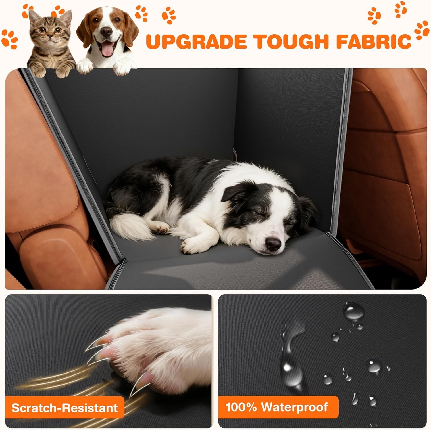 Hondenautostoelhoes Achterbank - Half Hangmat, Waterdicht, 34% Korting