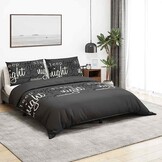 Zwart Katoenen Dekbedovertrekset 260x240 cm - 33% Korting