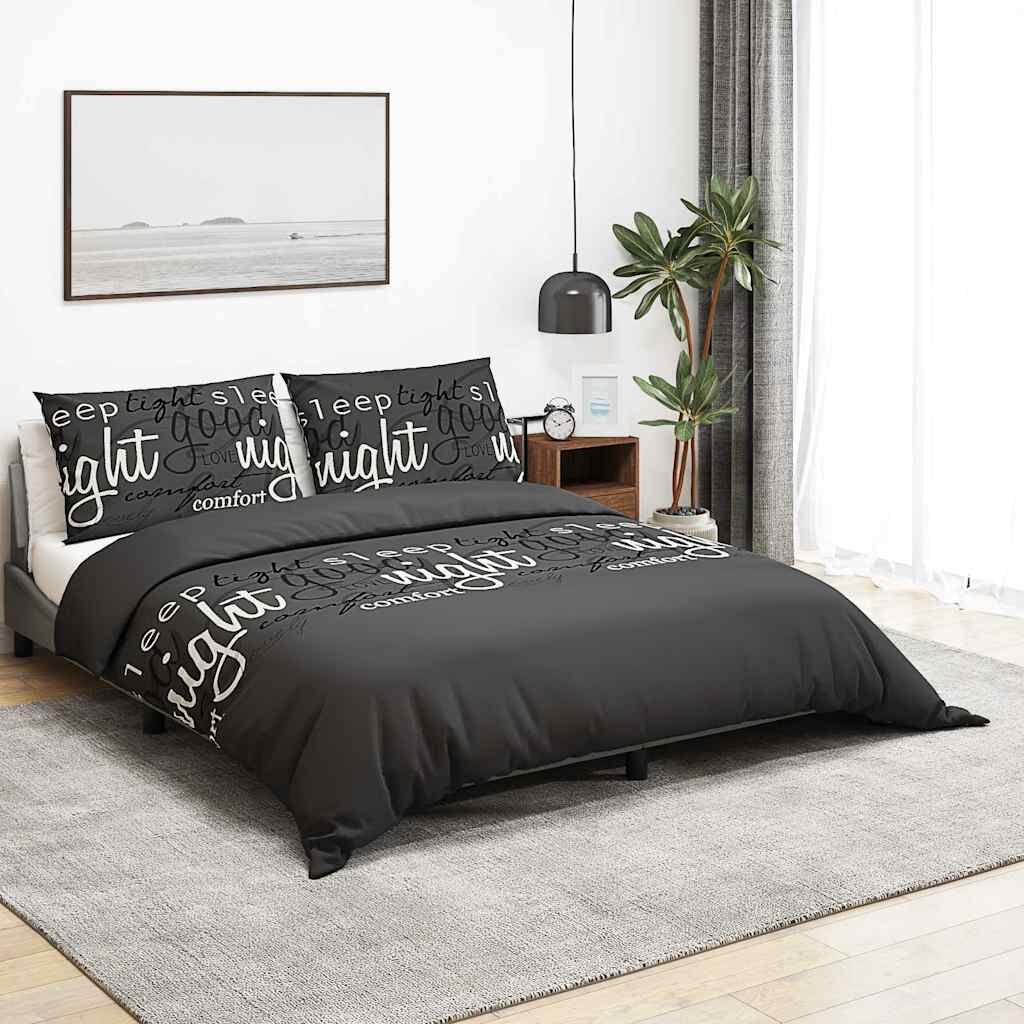 Zwart Katoenen Dekbedovertrekset 260x240 cm - 33% Korting