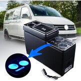Middenconsole Opbergbox Draadloos Opladen VW T4-T7.1 | 5x USB | Zwart