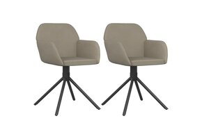 Draaibare fluwelen eetkamerstoelen (2 stuks) Lichtgrijs - 63% Korting