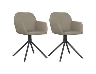 Draaibare fluwelen eetkamerstoelen (2 stuks) Lichtgrijs - 63% Korting