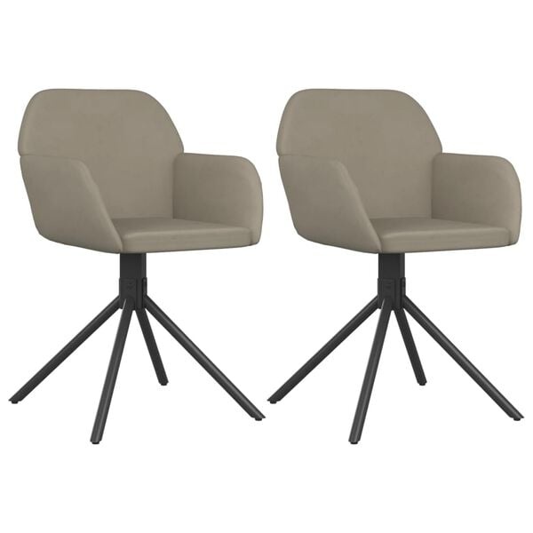 Draaibare fluwelen eetkamerstoelen (2 stuks) Lichtgrijs - 63% Korting