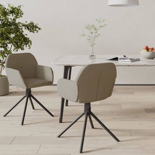 Draaibare fluwelen eetkamerstoelen (2 stuks) Lichtgrijs - 63% Korting