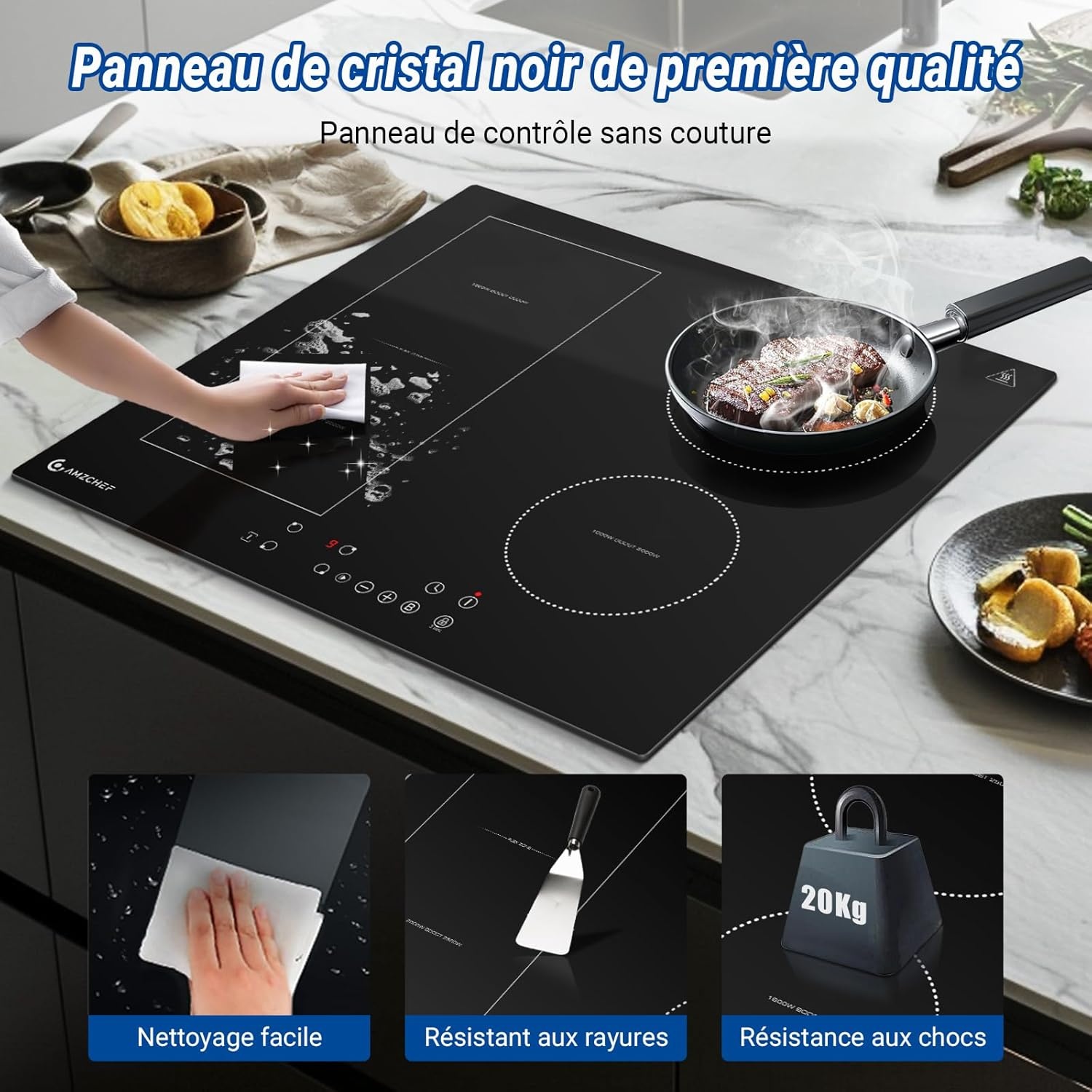 Inductiekookplaat 60cm | 4 Zones | Flexibel | 7200W | 35% Korting