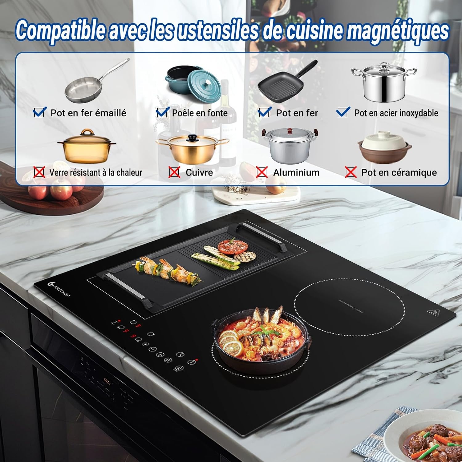 Inductiekookplaat 60cm 4 Zones met Flexibele Zones & Boost | 41% Korting
