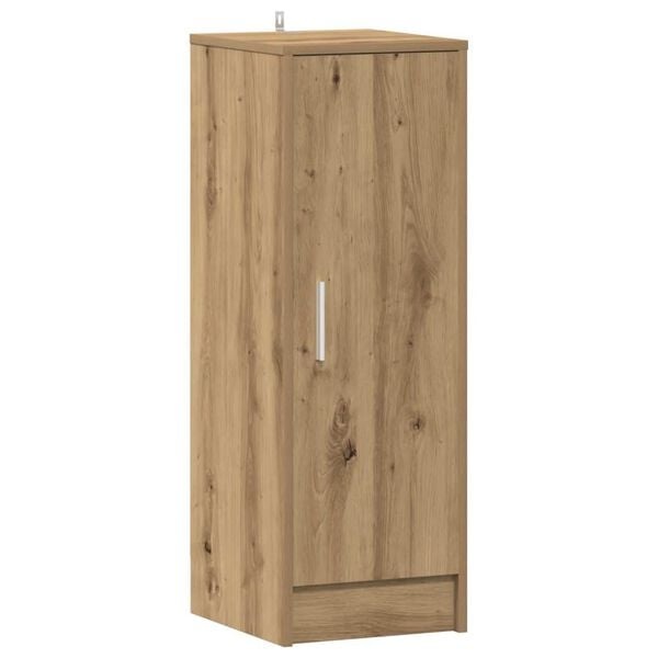 Schoenenkast van bewerkt hout - 32x35x92 cm - Oud houtkleurig - 34% Korting