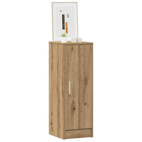 Schoenenkast van bewerkt hout - 32x35x92 cm - Oud houtkleurig - 34% Korting