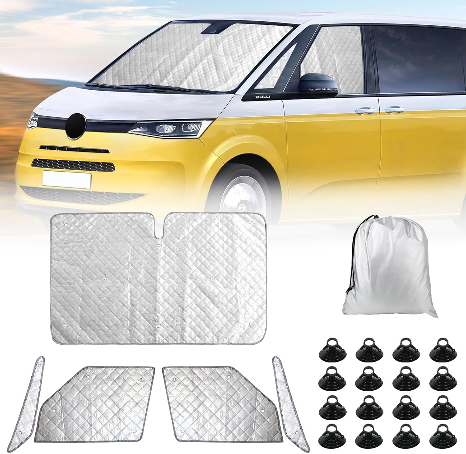 Zilveren Zonneklep Windscherm VW T7 California (2021-2024) - Opvouwbaar | 28% Korting