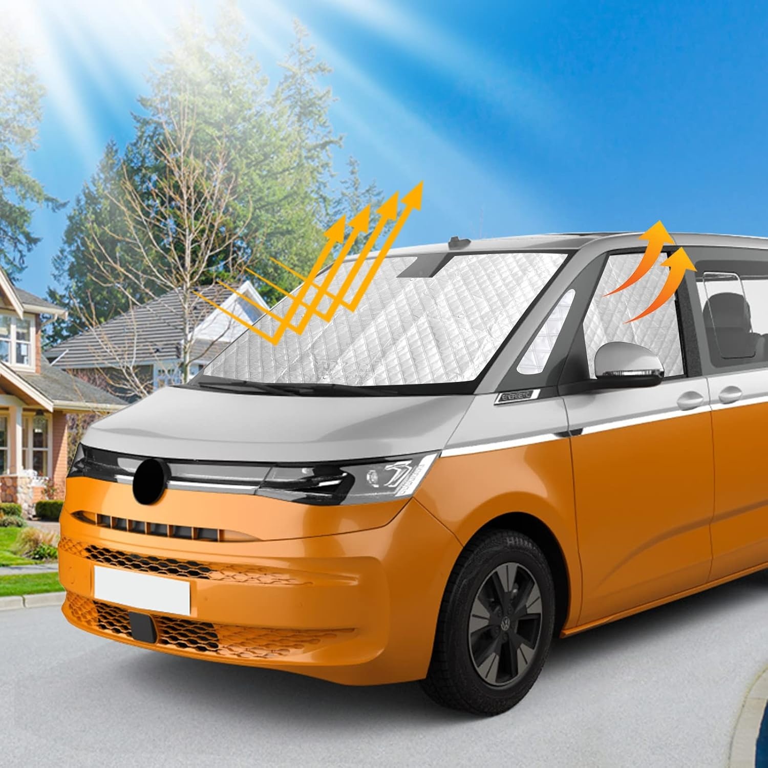 Zilveren Zonneklep Windscherm VW T7 California (2021-2024) - Opvouwbaar | 28% Korting