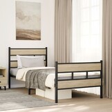vidaXL Bedframe Metaal Sonoma Eiken 90x200cm - 34% Korting!