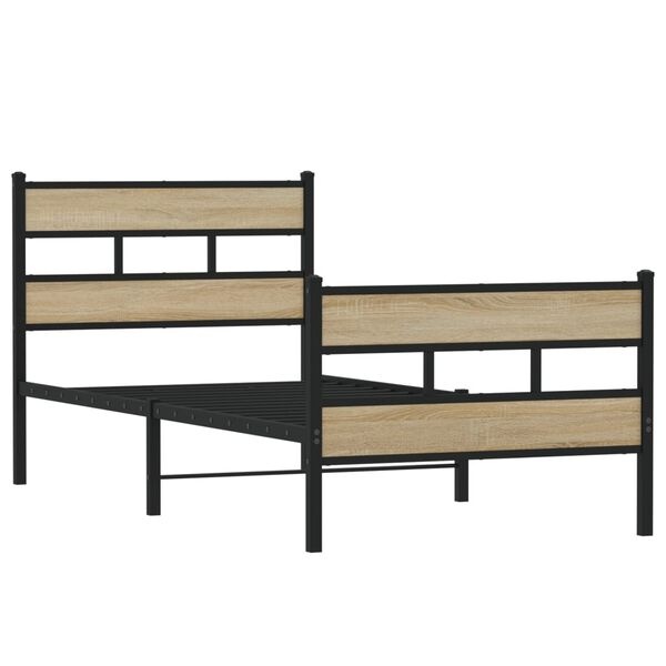 vidaXL Bedframe Metaal Sonoma Eiken 90x200cm - 34% Korting!