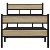 vidaXL Bedframe Metaal Sonoma Eiken 90x200cm - 34% Korting!