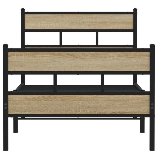 vidaXL Bedframe Metaal Sonoma Eiken 90x200cm - 34% Korting!