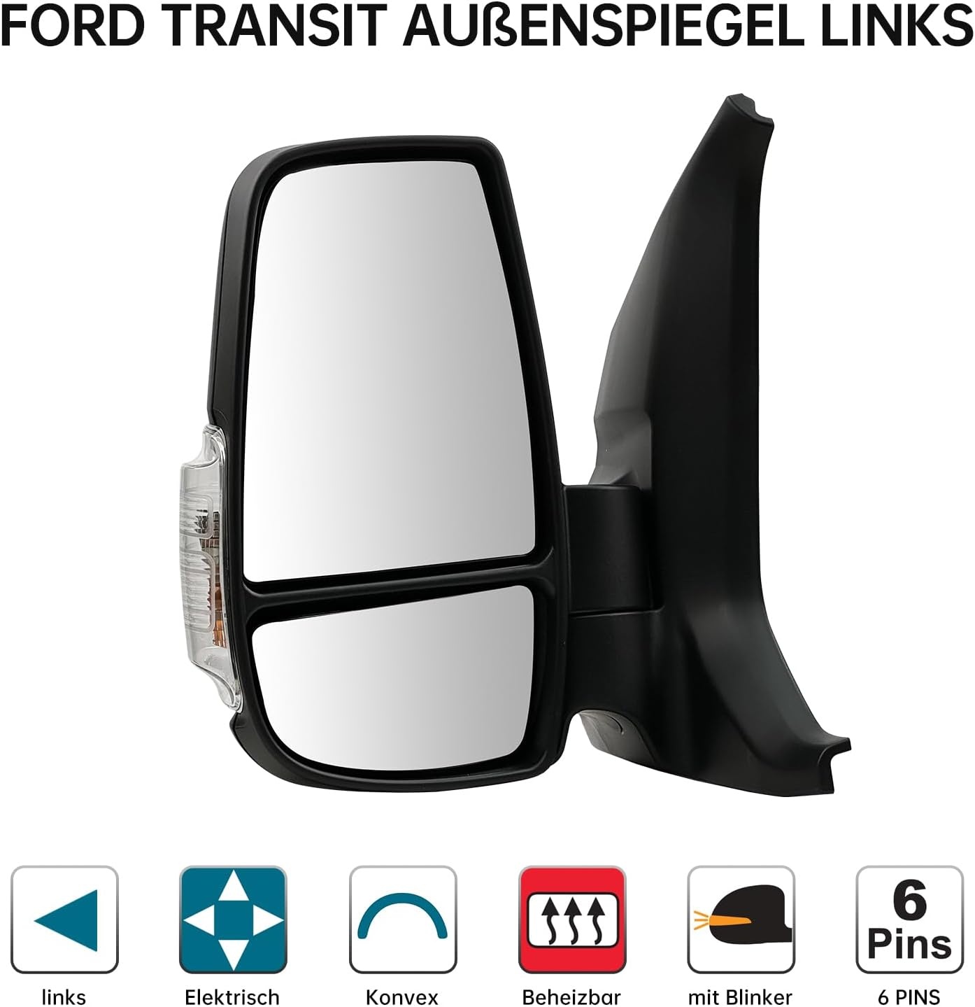 Buitenspiegel Ford Transit MK9 (2020-) Links, Elektrisch Verwarmd | 30% Korting