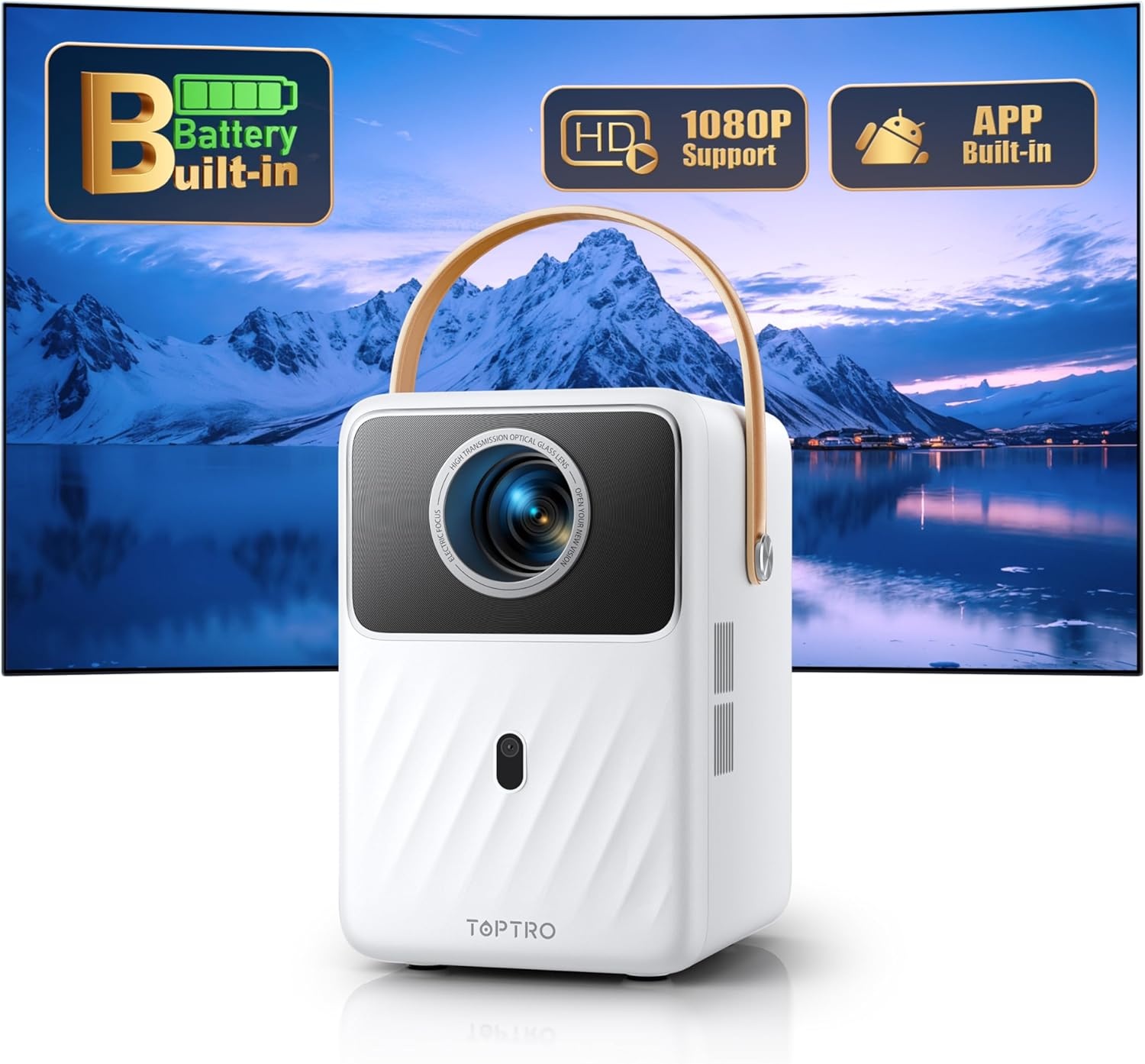 Draagbare Beamer met Accu | Full HD Mini-projector | 63% Korting