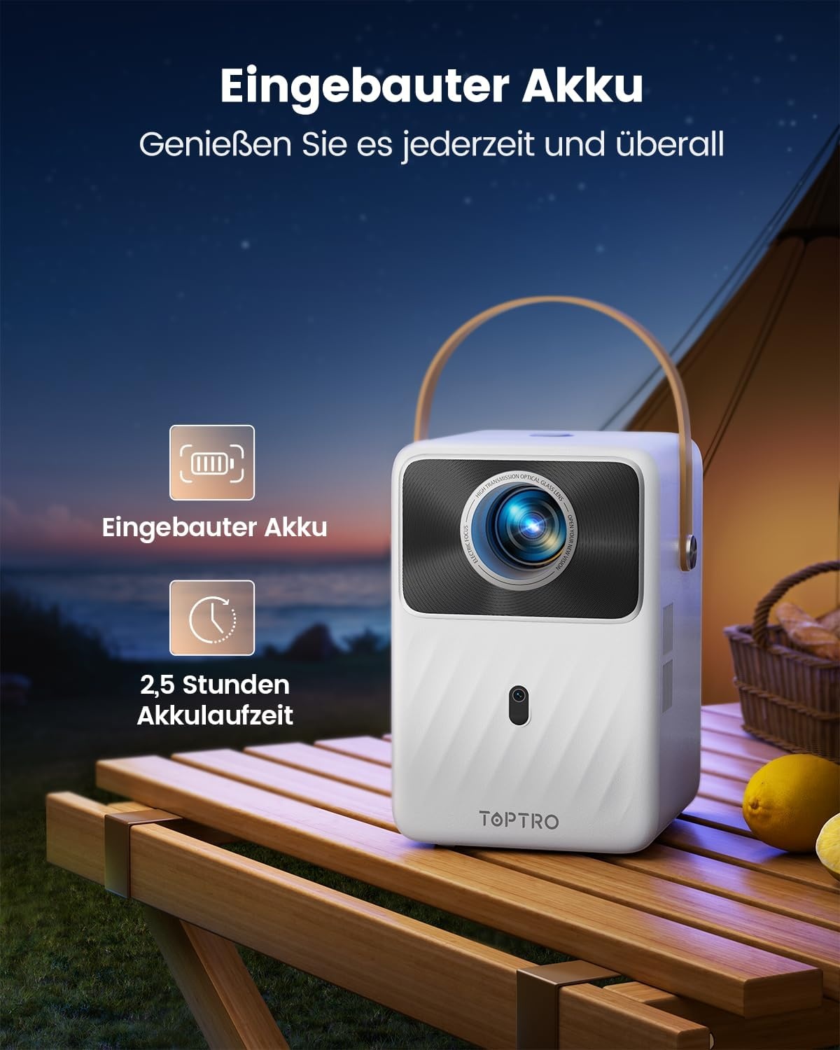 Draagbare Beamer met Accu | Full HD Mini-projector | 63% Korting