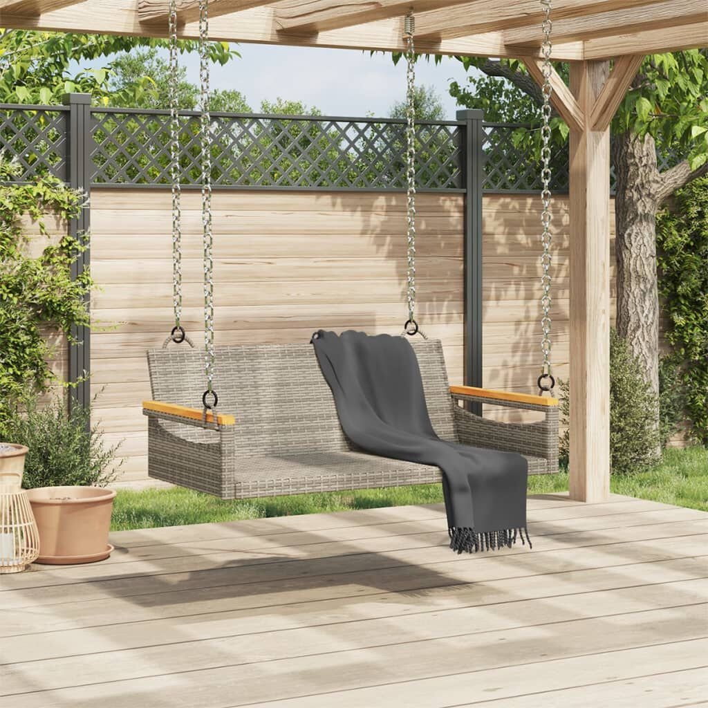 Geretourneerde Schommelbank Poly Rattan Grijs - 29% Korting!