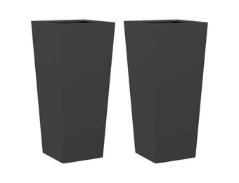 vidaXL Stalen Plantenbakken 2 stuks Zwart 35x35x75 cm - 34% Korting