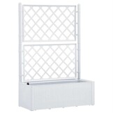 Hoge Plantenbak met Latwerk & Zelfbewatering (Wit) - 35% Korting!