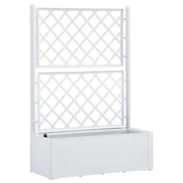 Hoge Plantenbak met Latwerk & Zelfbewatering (Wit) - 35% Korting!