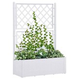 Hoge Plantenbak met Latwerk & Zelfbewatering (Wit) - 35% Korting!
