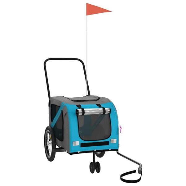 VidaXL Huisdierenfietskar Blauw/Grijs - 34% Korting