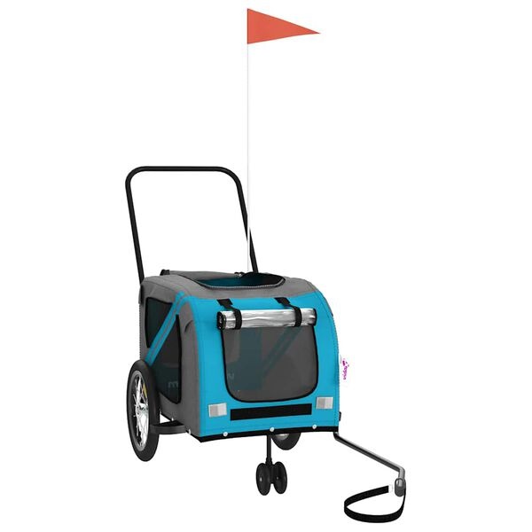 VidaXL Huisdierenfietskar Blauw/Grijs - 34% Korting