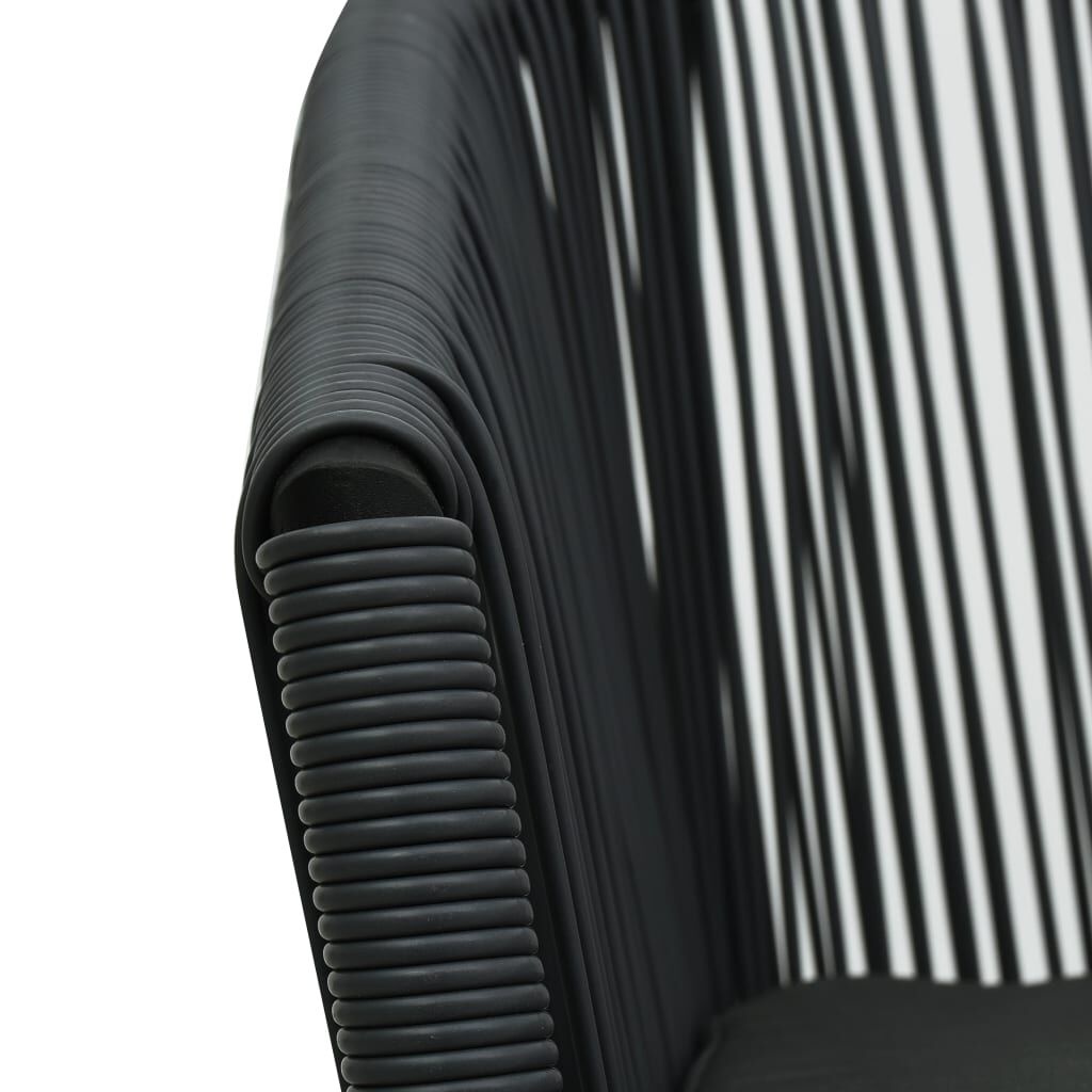 2x Zwarte PE-rattan Tuinstoelen met Kussens - 35% Korting