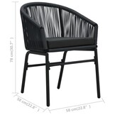 2x Zwarte PE-rattan Tuinstoelen met Kussens - 35% Korting