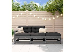 VidaXL Loungeset Massief Hout 3-delig met Kussens - 60% Korting!
