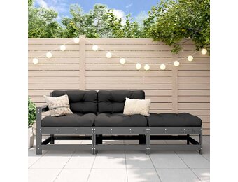 VidaXL Loungeset Massief Hout 3-delig met Kussens - 60% Korting!