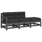 VidaXL Loungeset Massief Hout 3-delig met Kussens - 60% Korting!