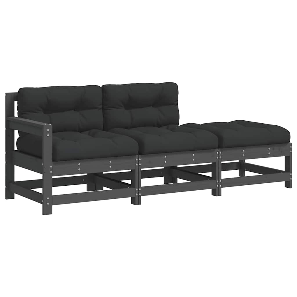 VidaXL Loungeset Massief Hout 3-delig met Kussens - 60% Korting!