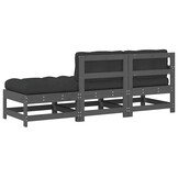 VidaXL Loungeset Massief Hout 3-delig met Kussens - 60% Korting!