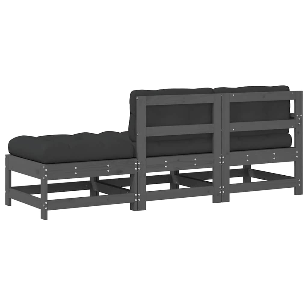 VidaXL Loungeset Massief Hout 3-delig met Kussens - 60% Korting!