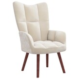 Comfortabele Relaxstoel Fluweel Crèmewit - 72% Korting