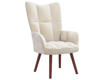 Comfortabele Relaxstoel Fluweel Crèmewit - 72% Korting